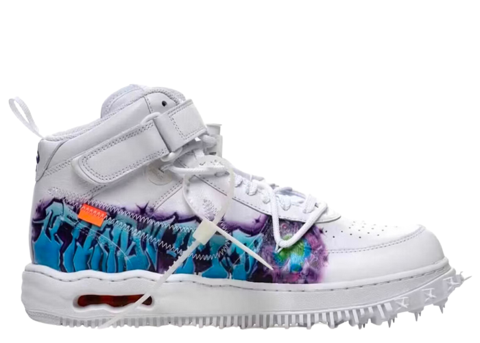 Nike Air Force 1 Off-White Mid Black Graffiti Raffles and Release