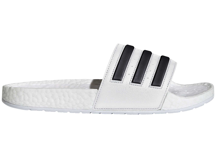 adidas Adilette Boost Slides White Black Stripes