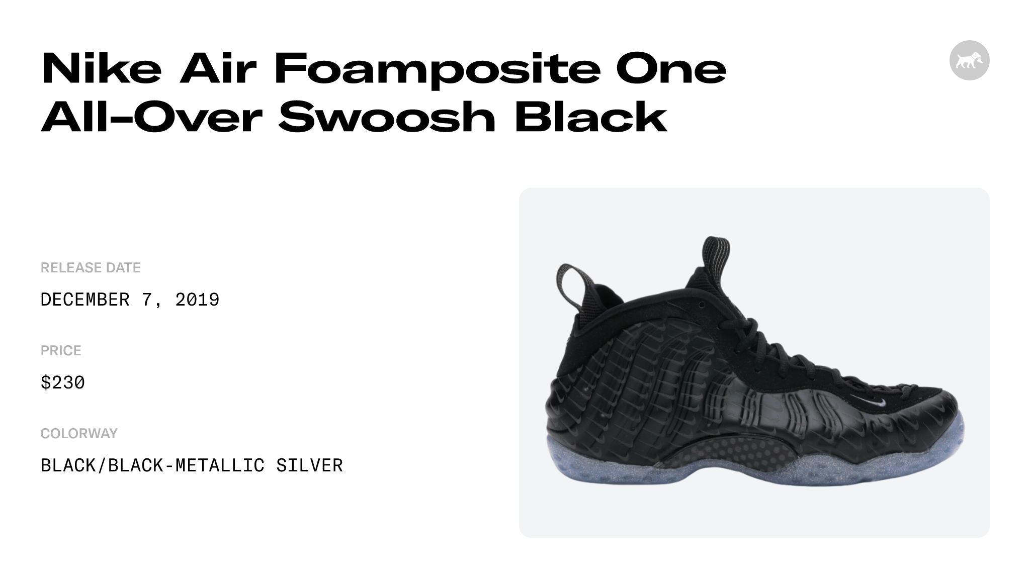 Nike Air Foamposite One All-Over Swoosh Black Raffles and Release Date ...