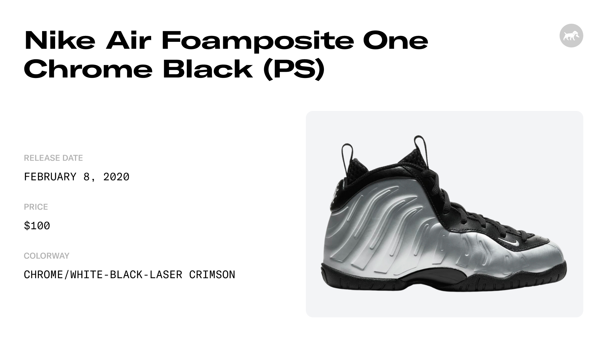 Nike Air Foamposite One Chrome Black (PS) Raffles and Release Date ...