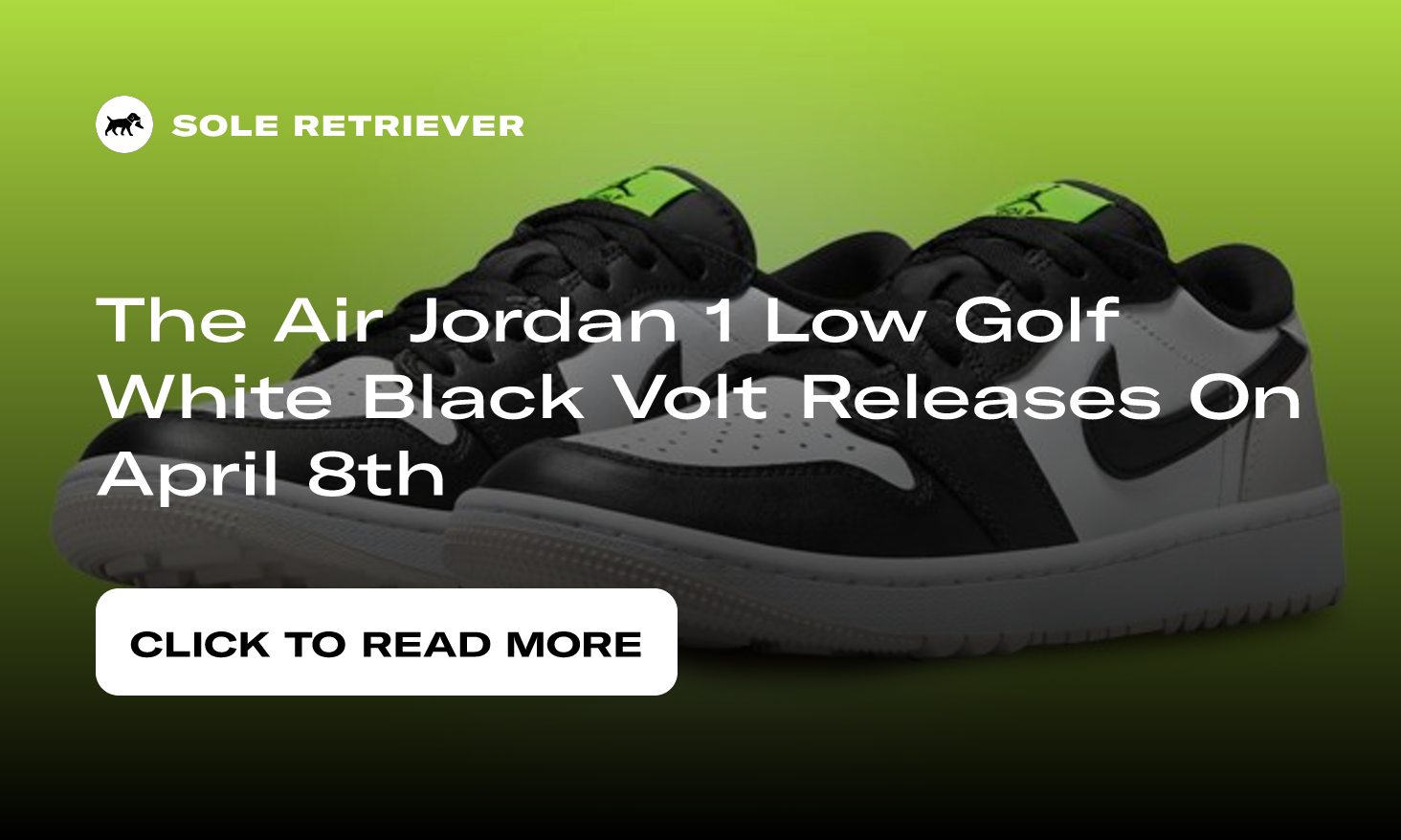 Nike Air Jordan 1 Low Golf Shoes White/Black/Phantom/Volt