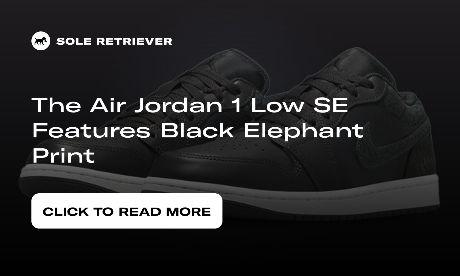 The Air Jordan 1 Low SE Features Black Elephant Print