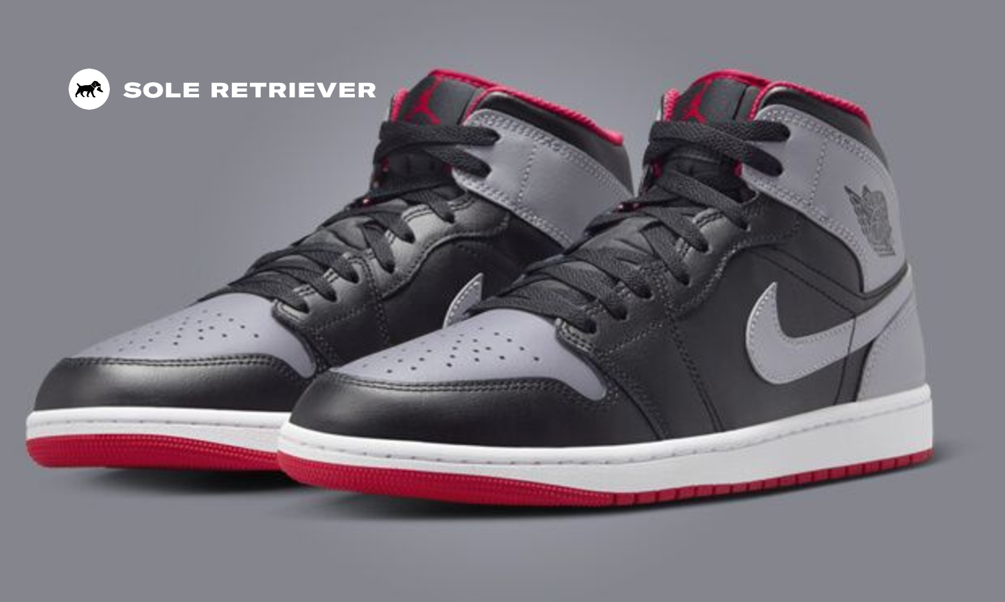 Nike air jordan 1 retro mid fire red outlet black cement