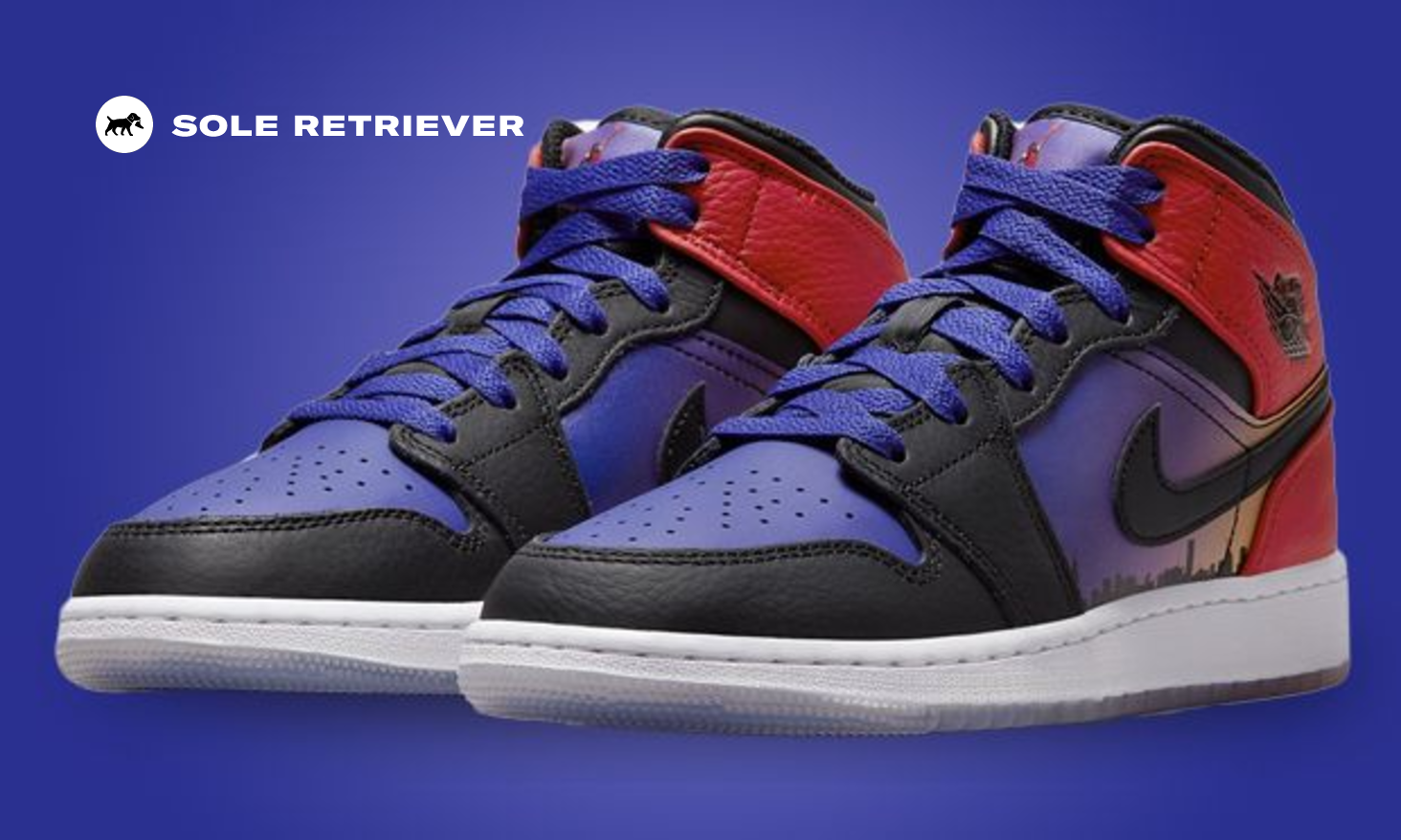 Jordan AIR JORDAN 1 MID SS 'SKYLINE' (GS) Multi - CONCORD/BLACK-UNIVERSITY  RED