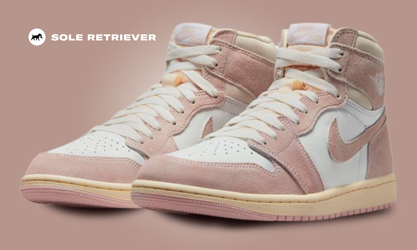 Nike Air Jordan 1 Retro Hi OG in Washed Pink-Red