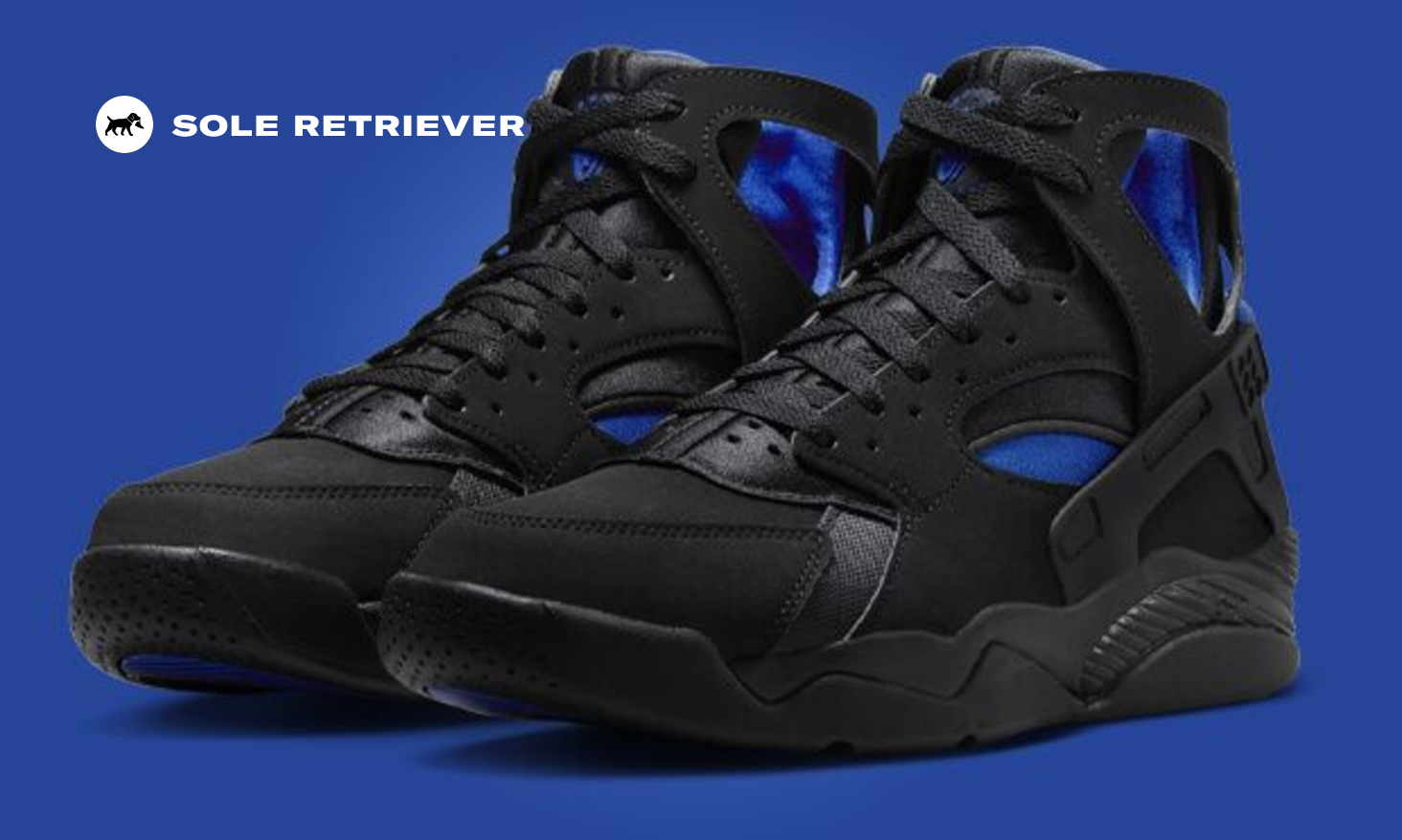 The Nike Air Flight Huarache Black Lyon Blue Releases Holiday 2023