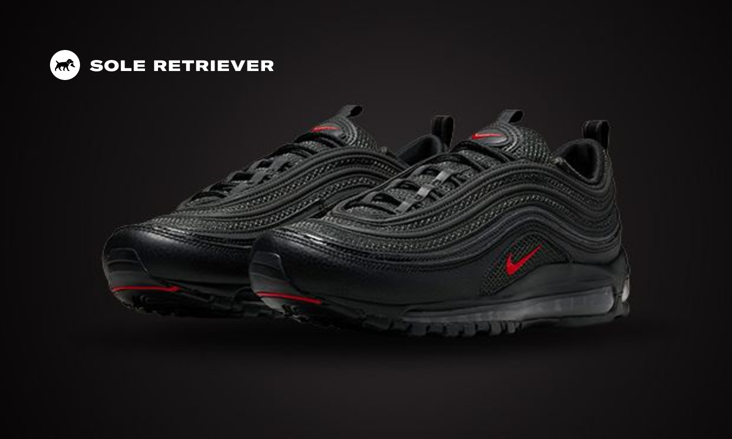 A Blacked Out Nike Air Max 97 Comes Accented By University Red - Sneaker  News