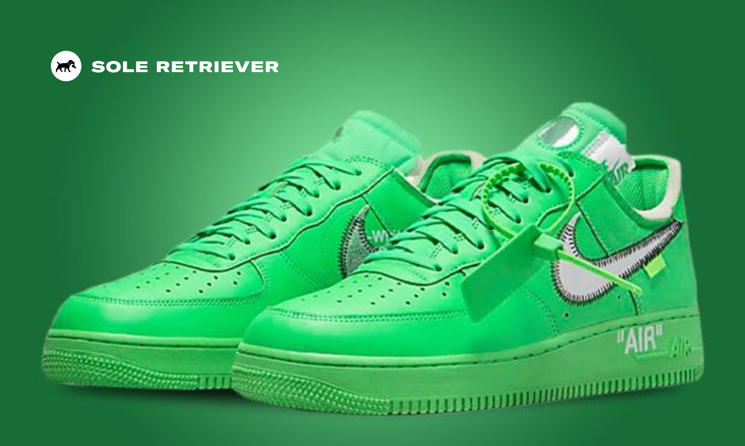 Off White X Nike Air Force 1 Low Brooklyn Sz 12 Green Spark No Box