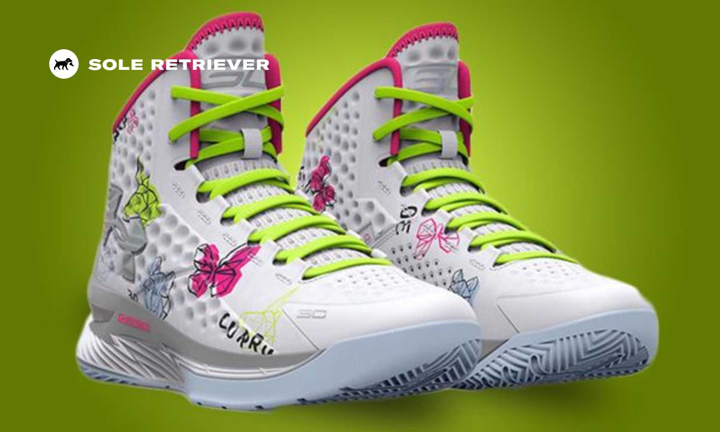 Under armour curry hot sale 1 pink kids