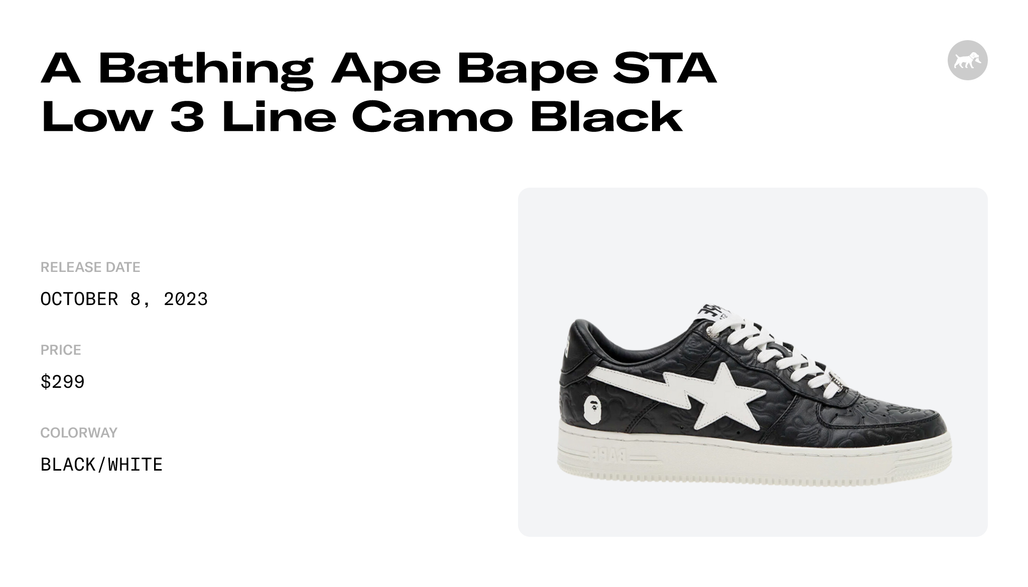 A Bathing Ape Bape STA Low 3 Line Camo Black - 001FWJ801052IBLK Raffles and  Release Date
