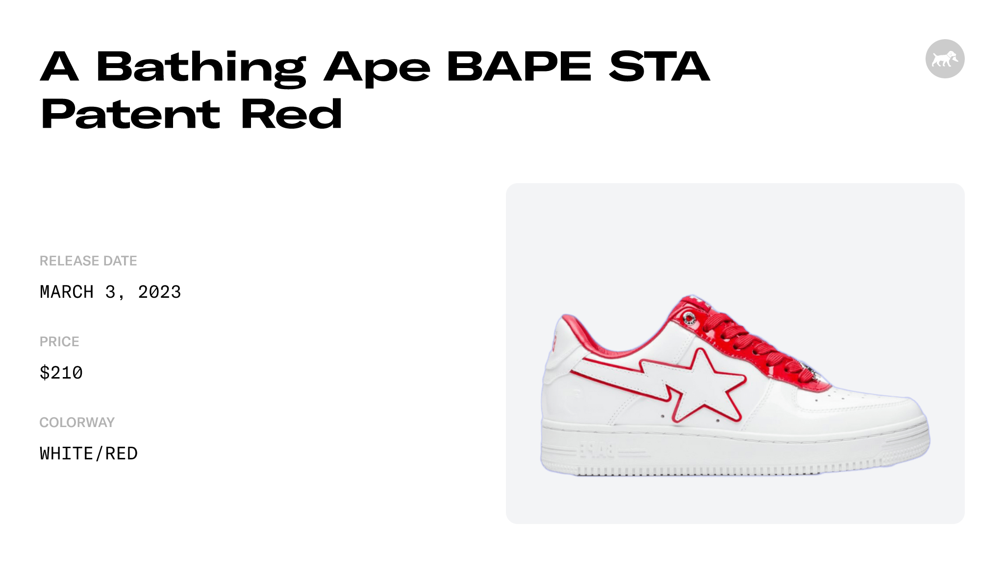 A Bathing Ape BAPE STA Patent Red - 1J30-191-017/1J30-291-017 Raffles and  Release Date