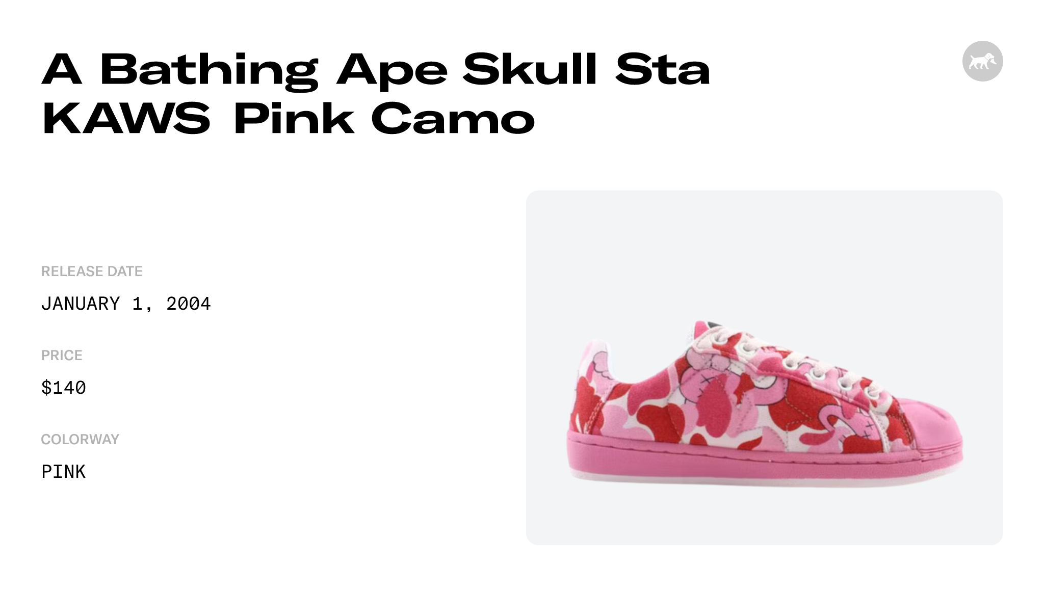 A Bathing Ape Skull Sta KAWS Pink Camo - FS-020 432 Raffles and ...