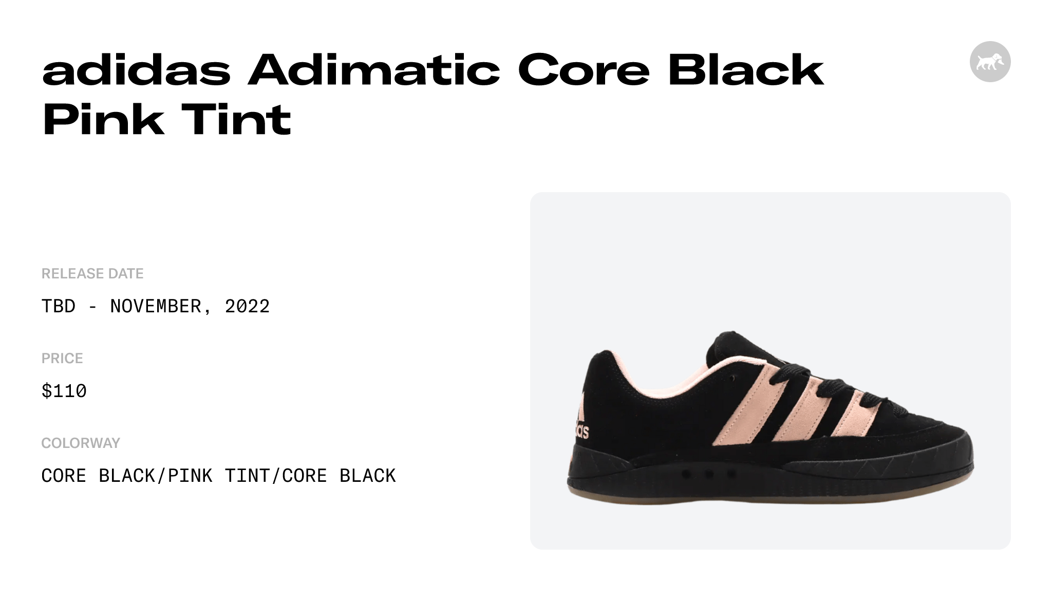 adidas Adimatic Core Black Pink Tint - GY2092 Raffles and Release Date