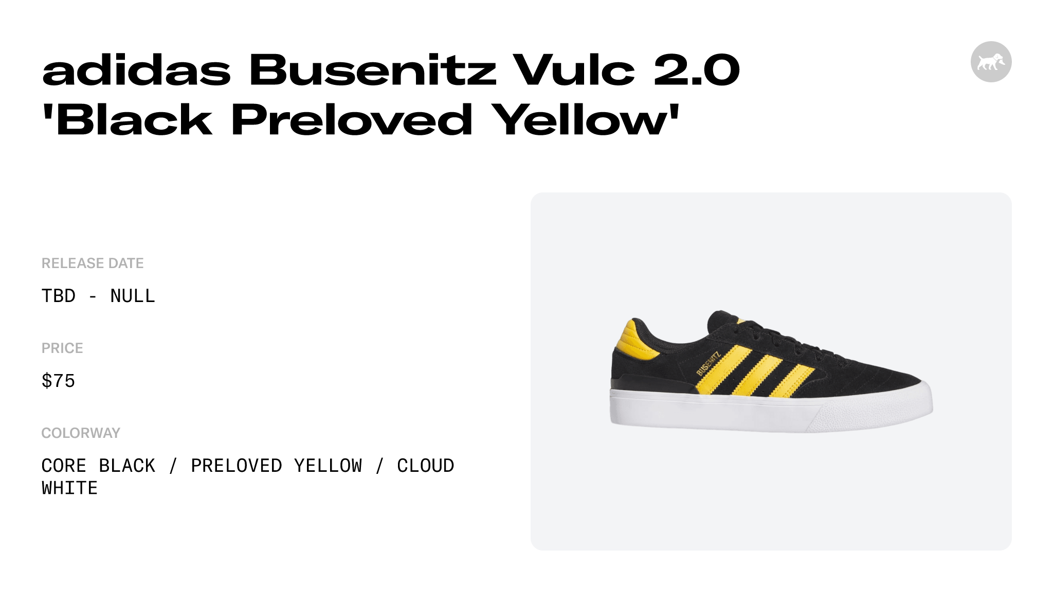 adidas Busenitz Vulc 2.0 'Black Preloved Yellow' - IG5246 Raffles and ...