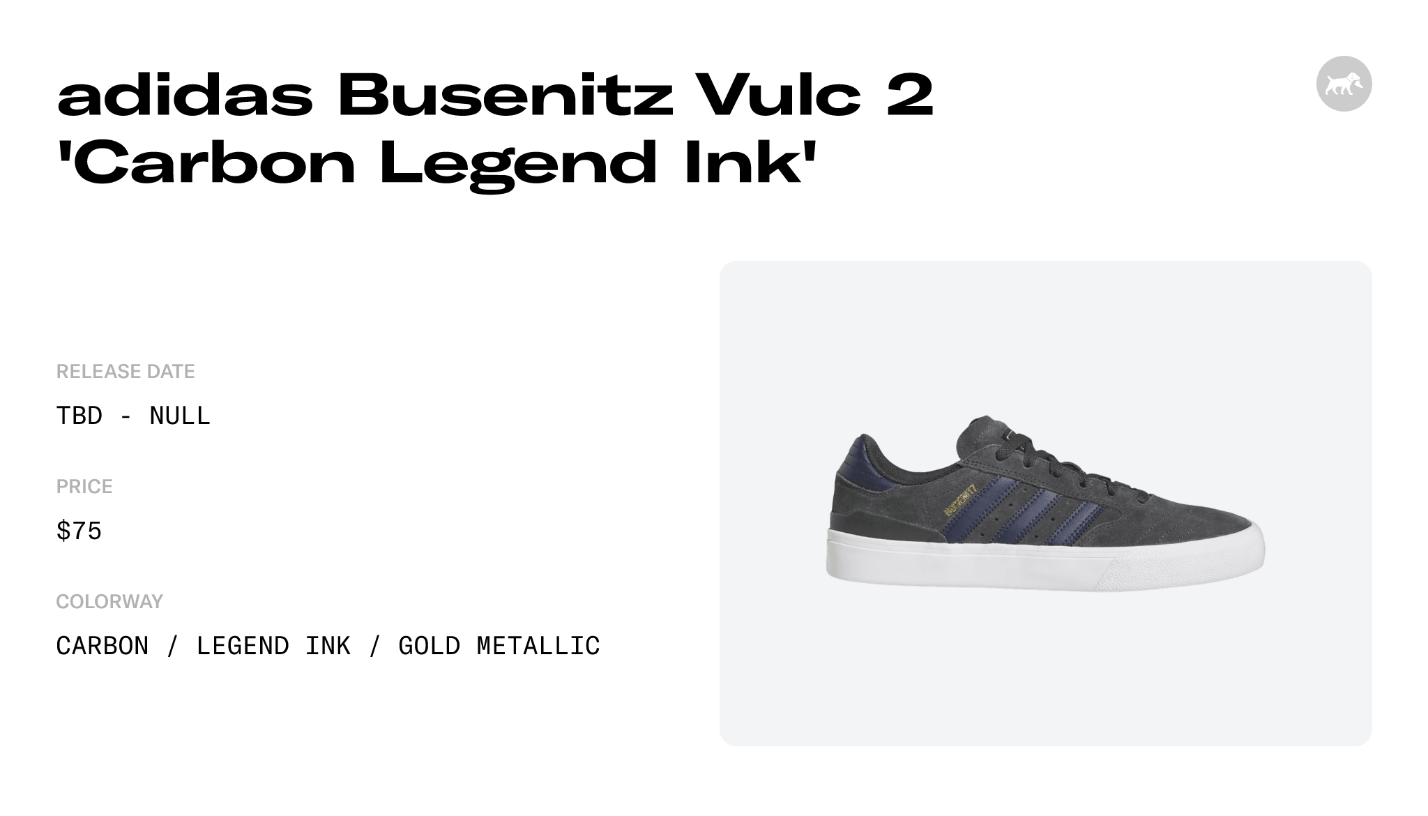 adidas Busenitz Vulc 2 'Carbon Legend Ink' - HQ2017 Raffles and Release ...