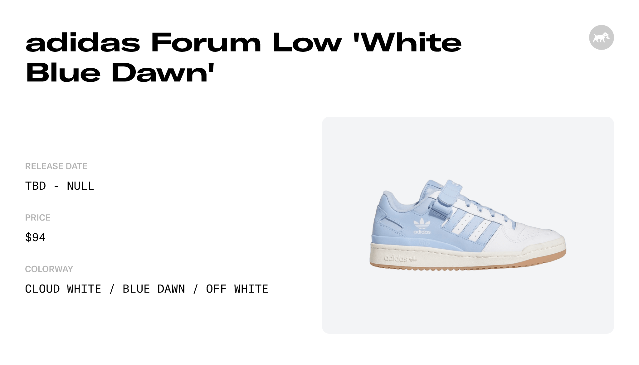 adidas Low Dawn\' Forum Raffles Blue Release GY0003 - \'White Date and