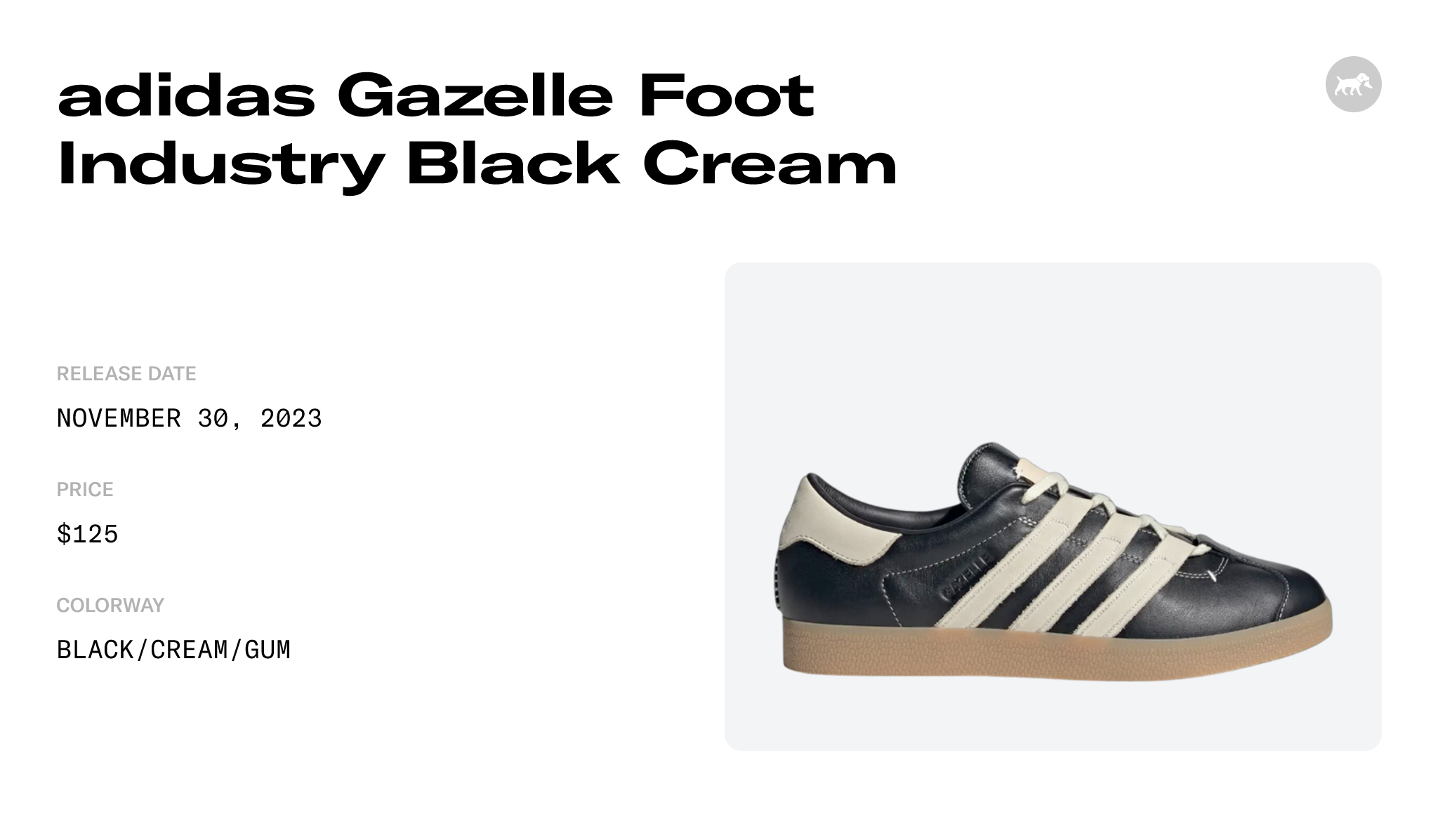 adidas Gazelle Foot Industry Black Cream - ID3517 Raffles and Release Date