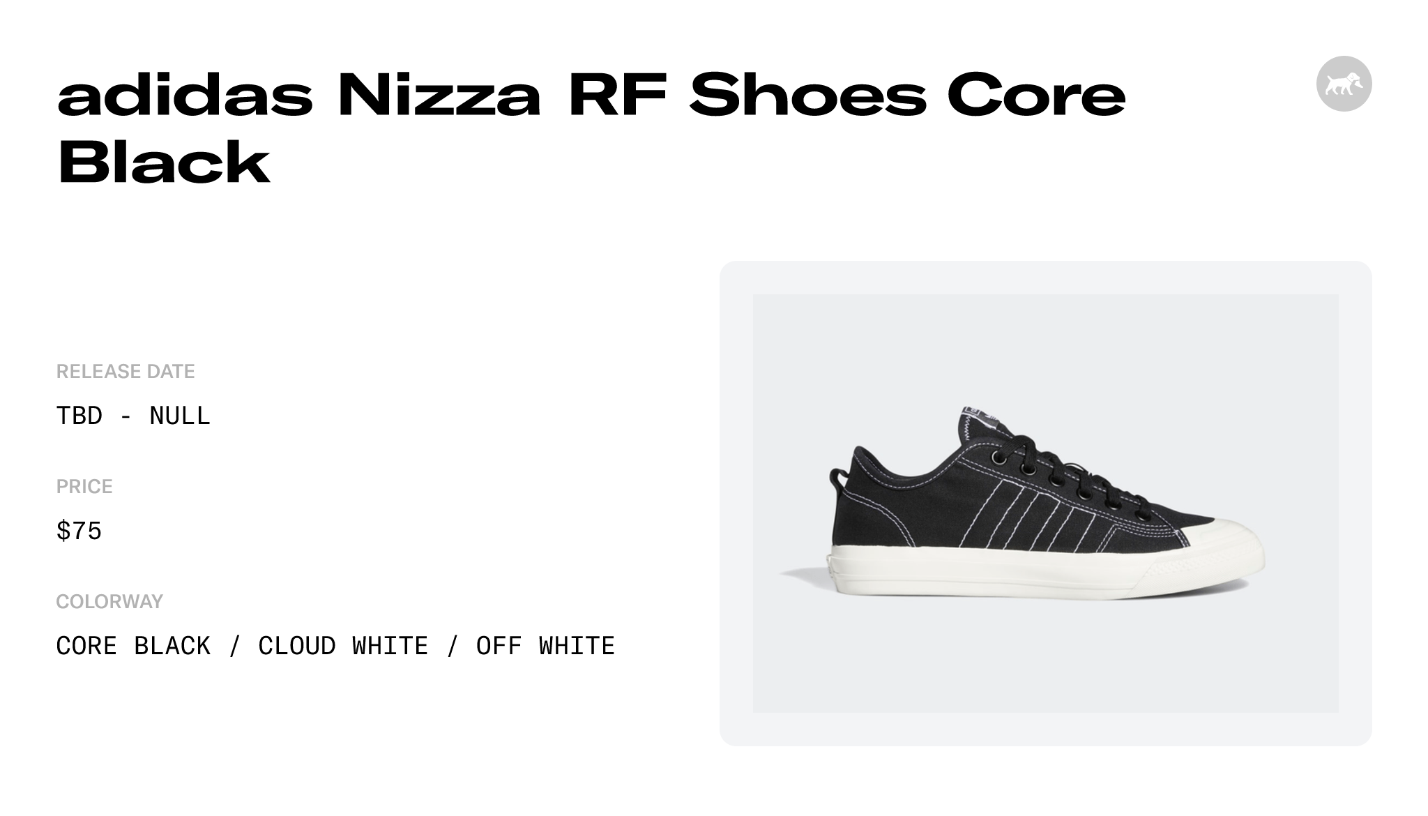adidas Nizza RF Shoes and Date Core EE5599 Black - Release Raffles