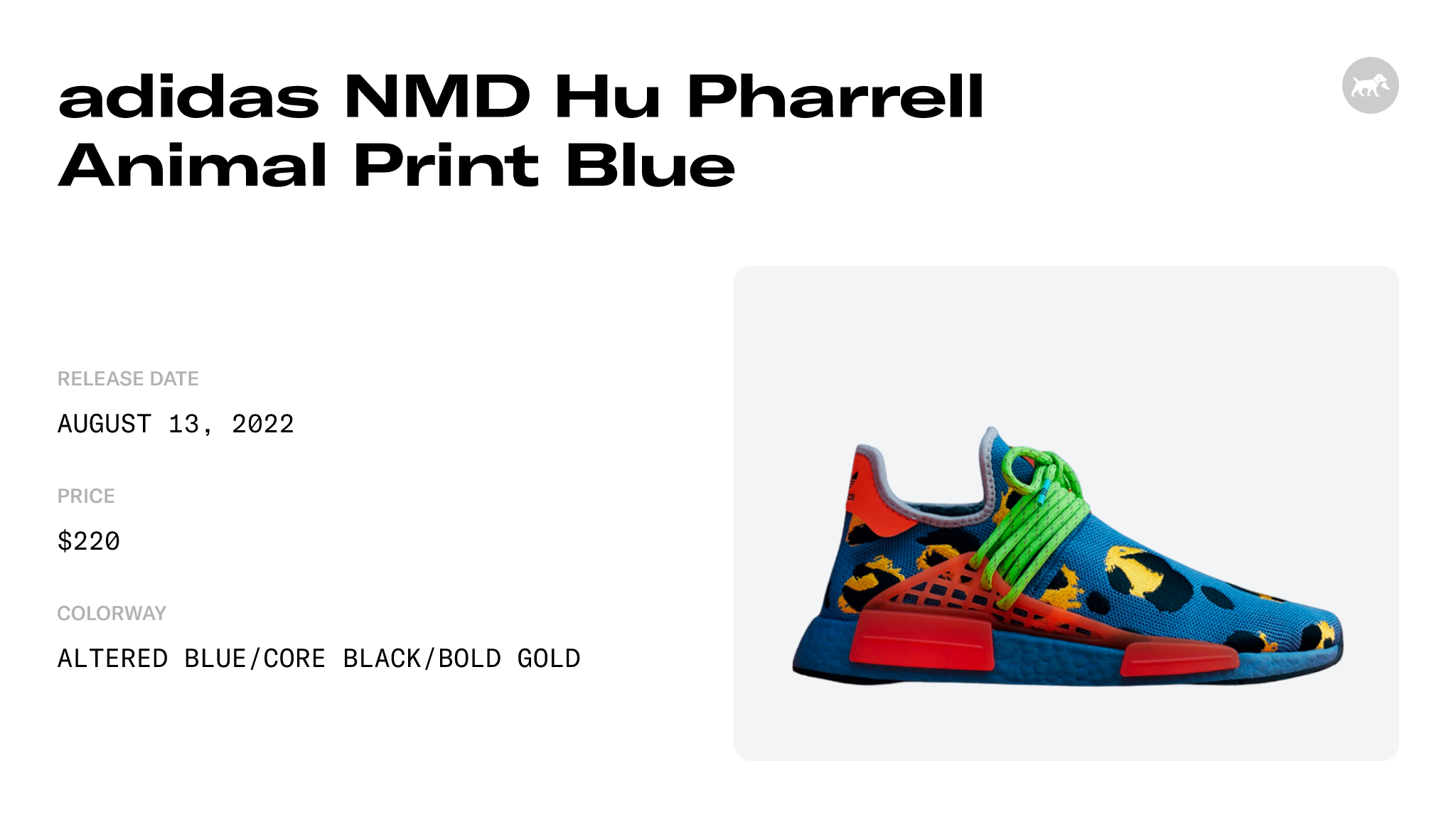 Pharrell adidas NMD Hu Animal Print Blue HP3220