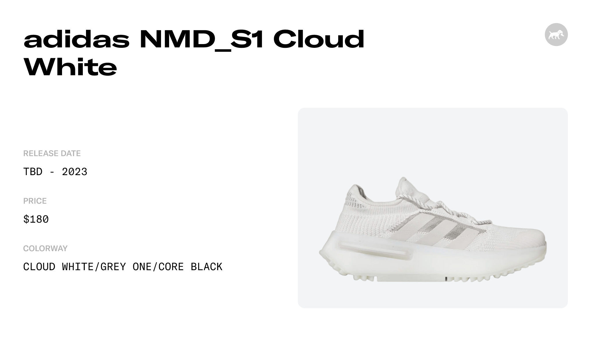adidas NMD_S1 Cloud White - GW4652 Raffles and Release Date