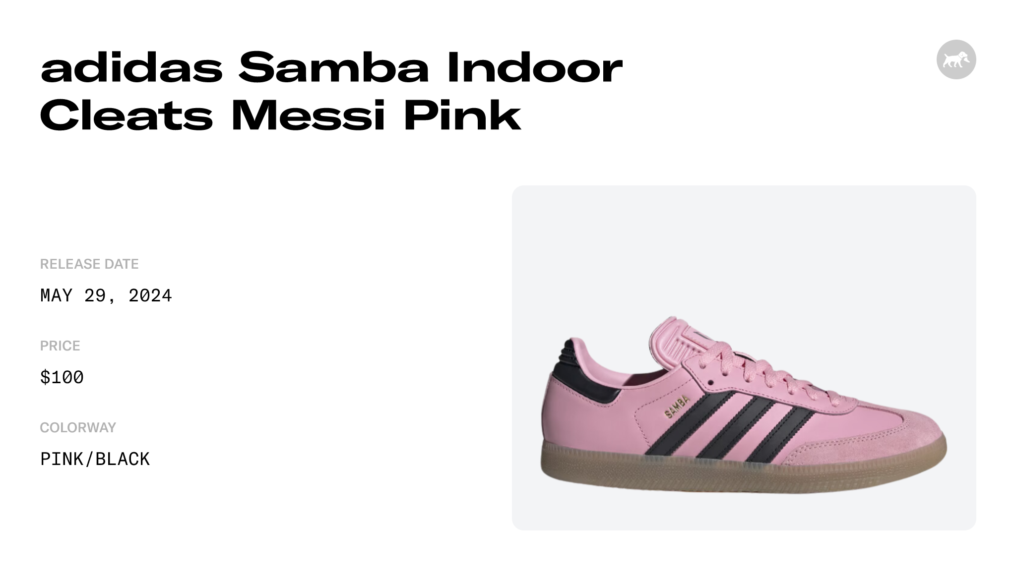 adidas Samba Indoor Cleats Messi Pink - IH8158 Raffles and Release Date