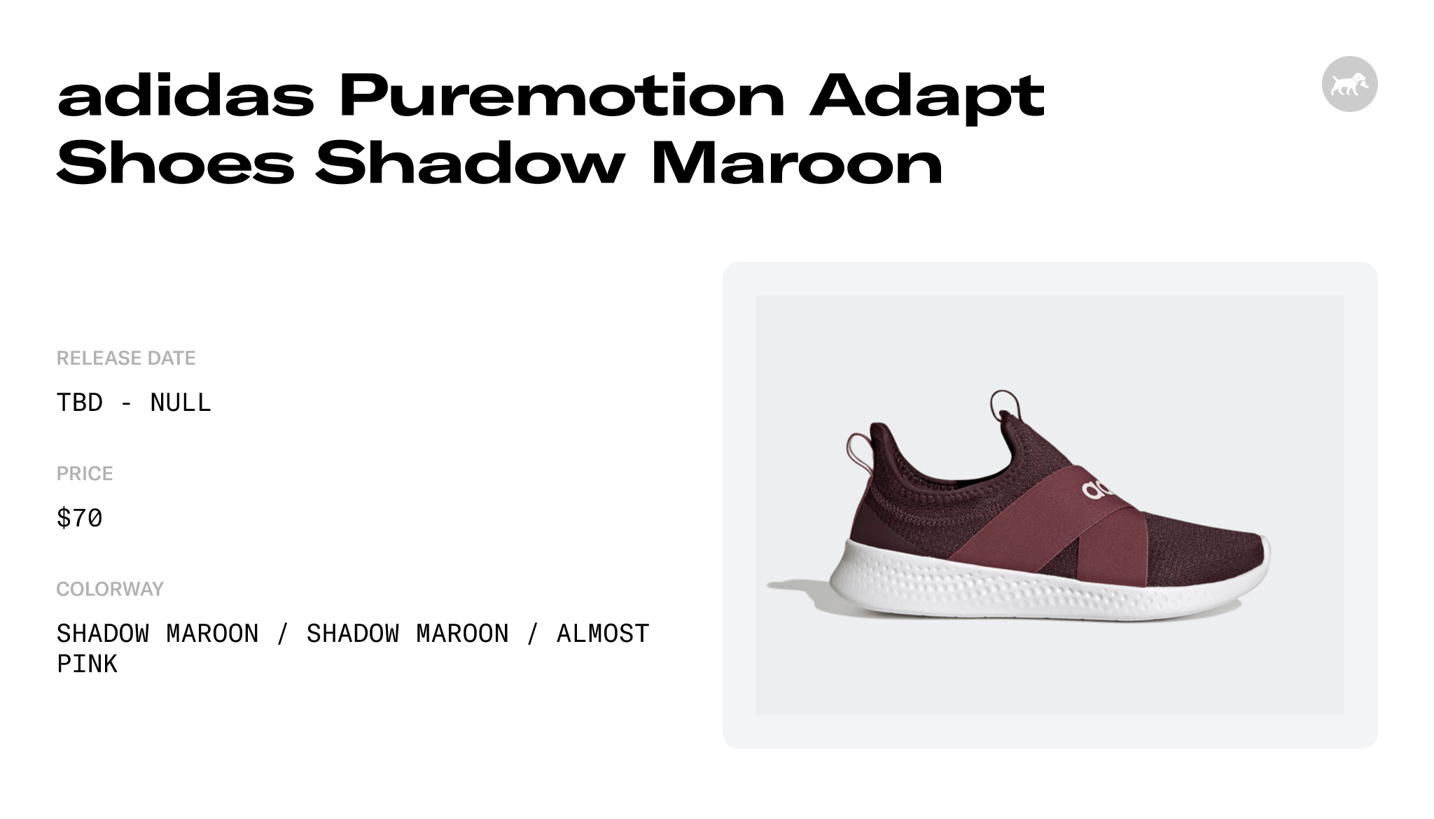 adidas PureMotion Adapt Womens Running Sneakers in Maroon