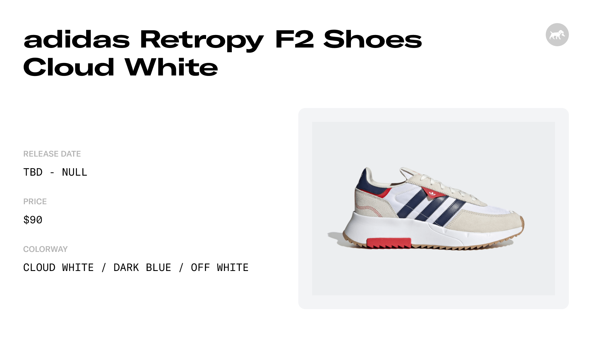 adidas Retropy F2 Shoes Cloud and Date Raffles White Release GW9354 
