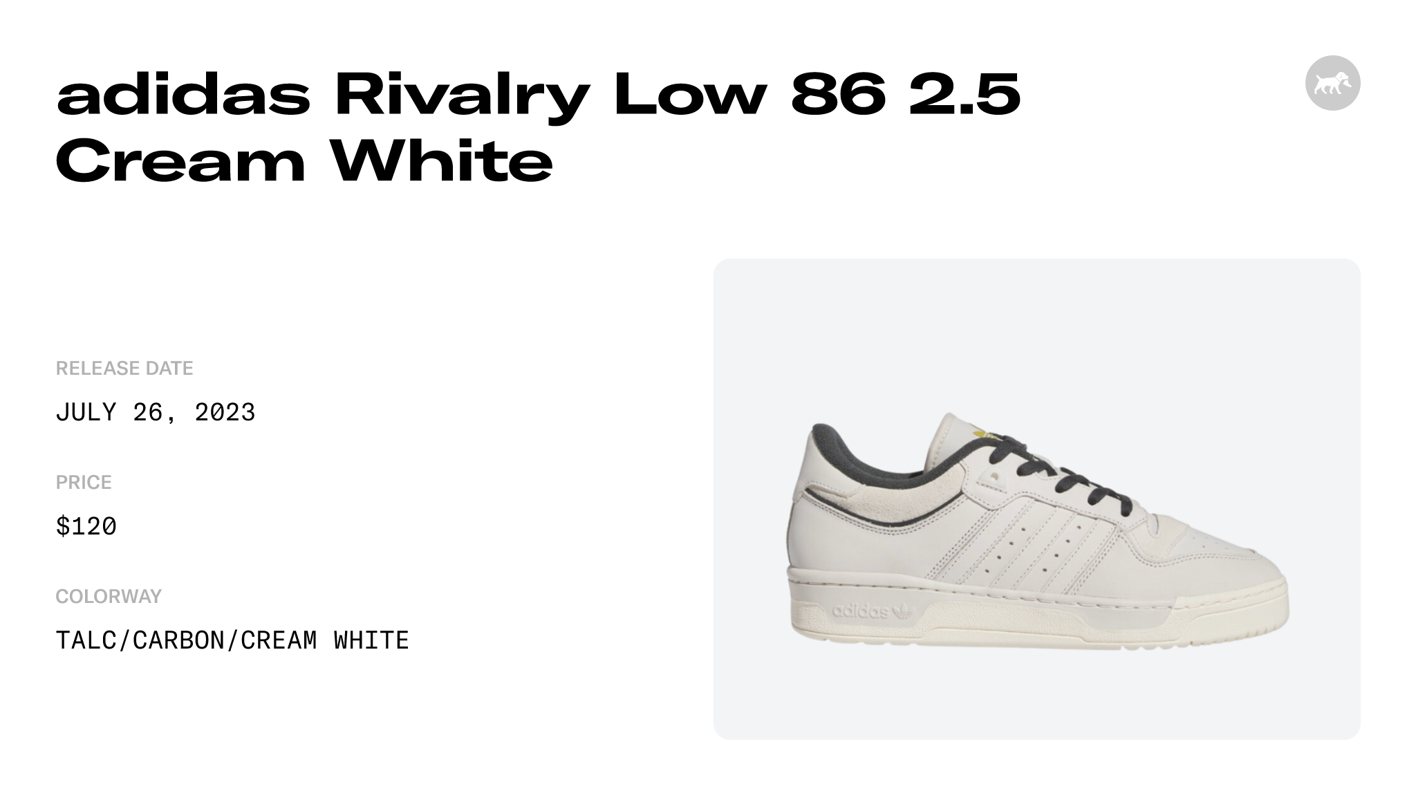 adidas Rivalry Low 86 2.5 Cream White - IF3402 Raffles and Release
