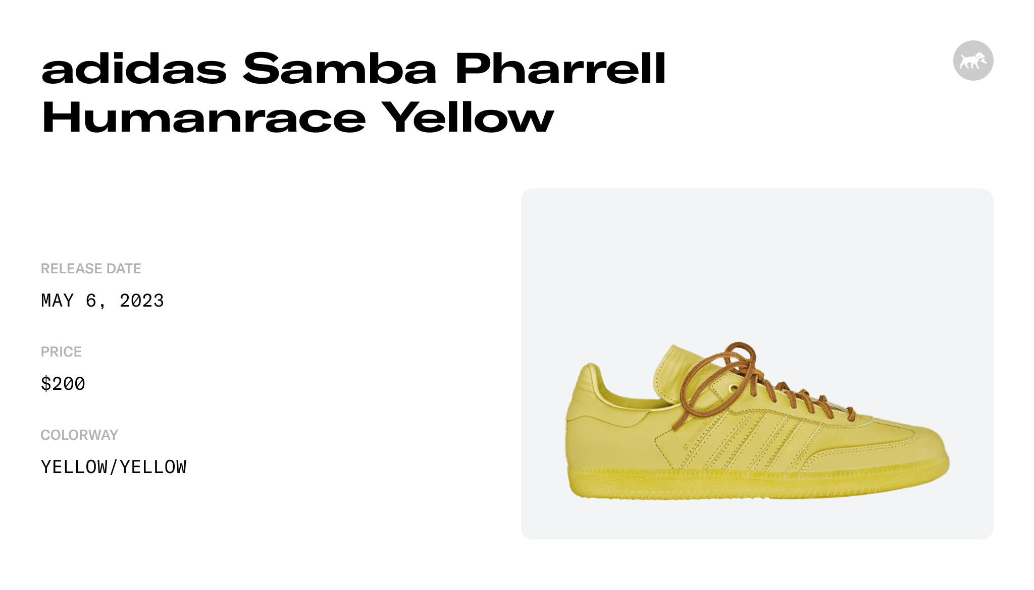 IE7292  Pharrell Williams x adidas Samba Humanrace Yellow