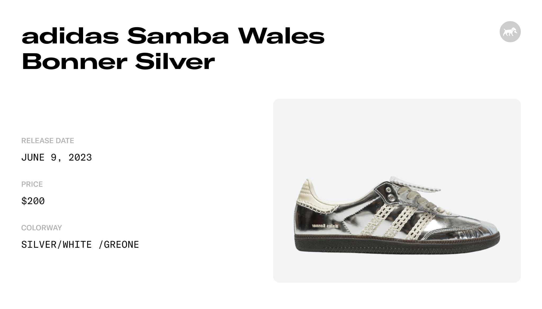 Wales Bonner Adidas Samba 'Silver Metallic' for Sale in Playa Del