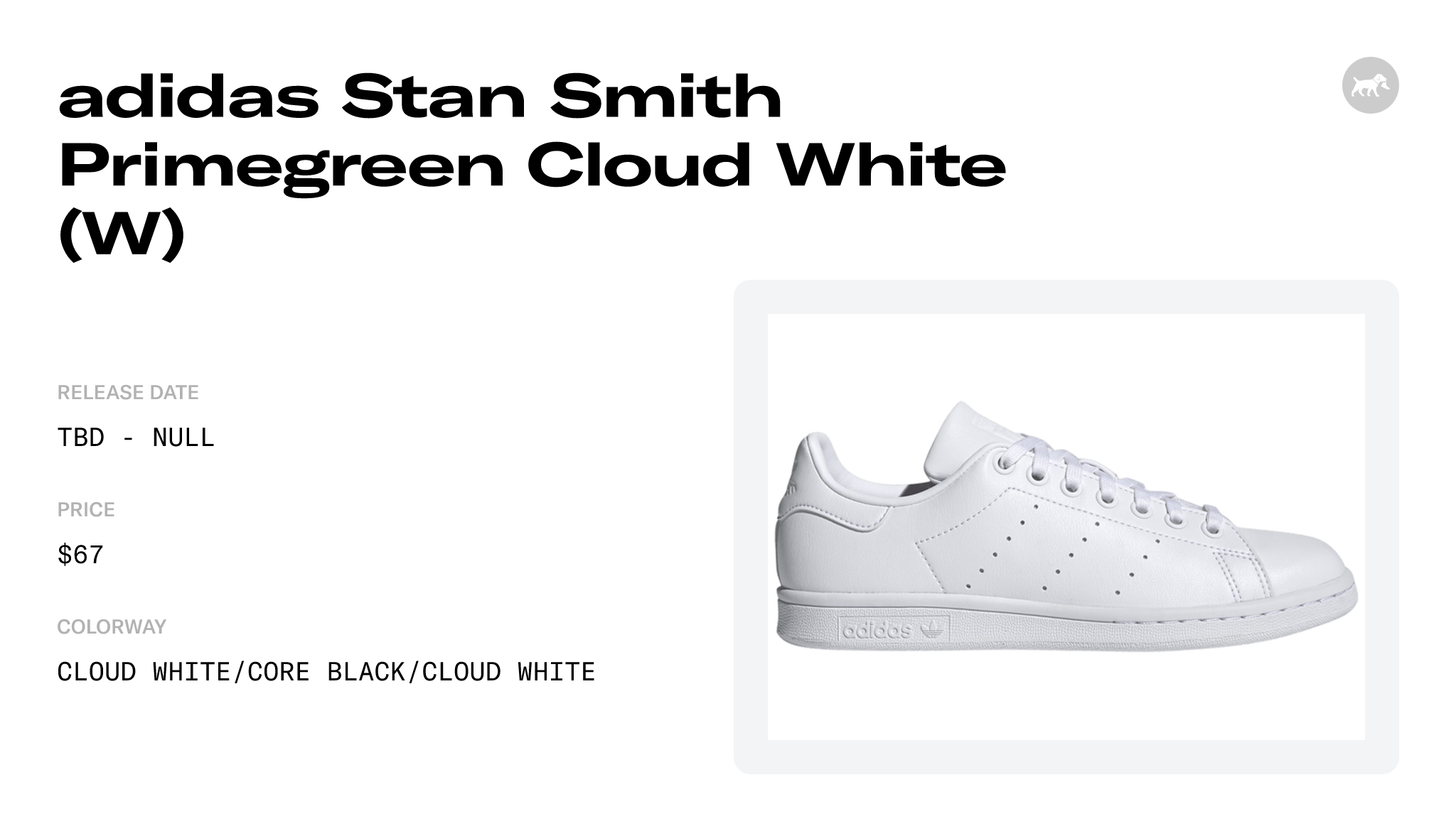 adidas Stan Smith Primegreen Cloud White (Women's) - Q47225 - GB