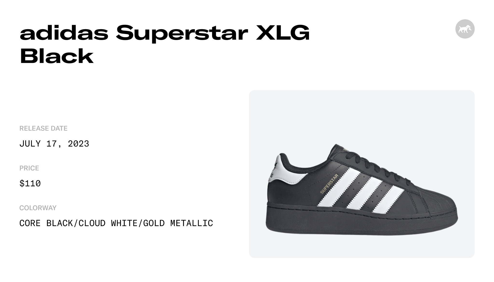 adidas Superstar XLG Black - IG9777 Raffles and Release Date