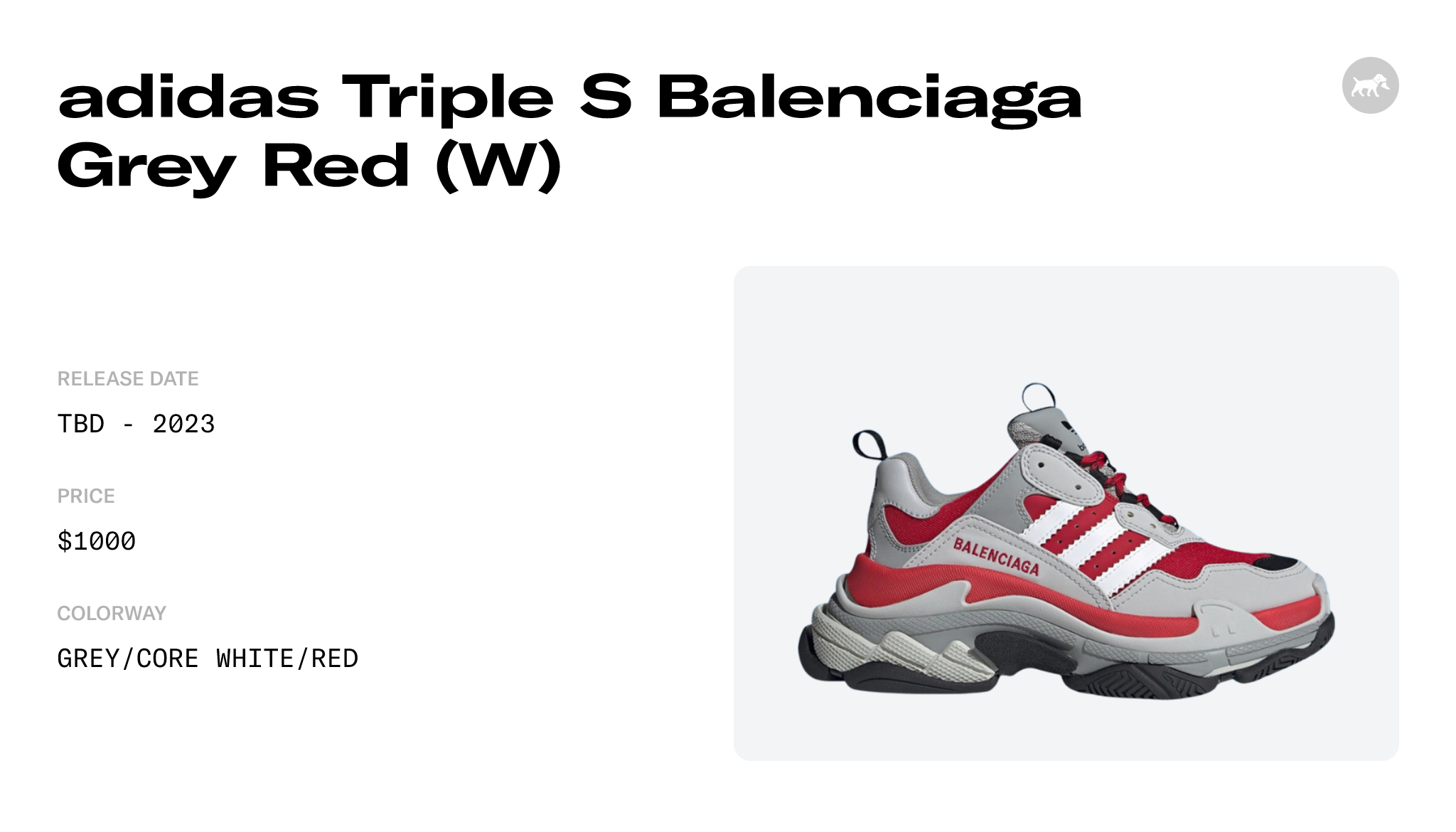 adidas Triple S Balenciaga Grey Red (W) - ID4872 Raffles and 