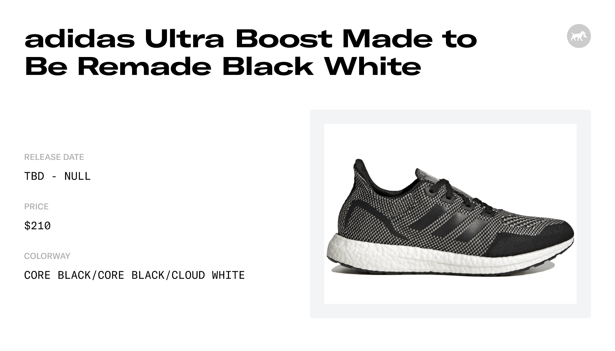 adidas Ultra Boost Made to Be Remade Black White GX8322 Release Info