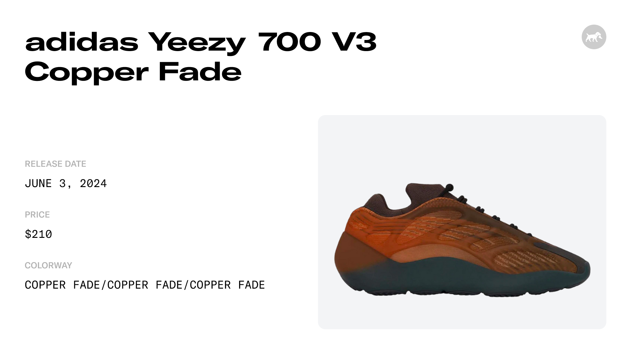 adidas Yeezy 700 V3 Copper Fade - GY4109 Raffles and Release Date
