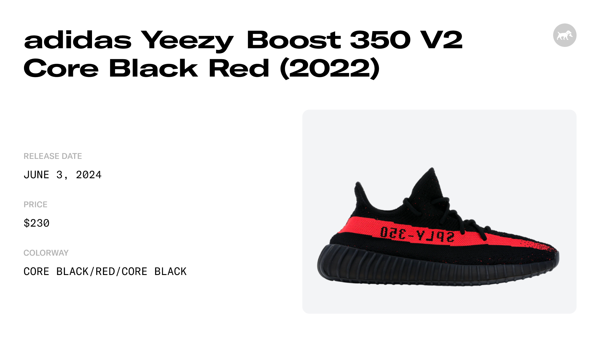 adidas Yeezy Boost 350 V2 Core Black Red (2022) - BY9612 Raffles