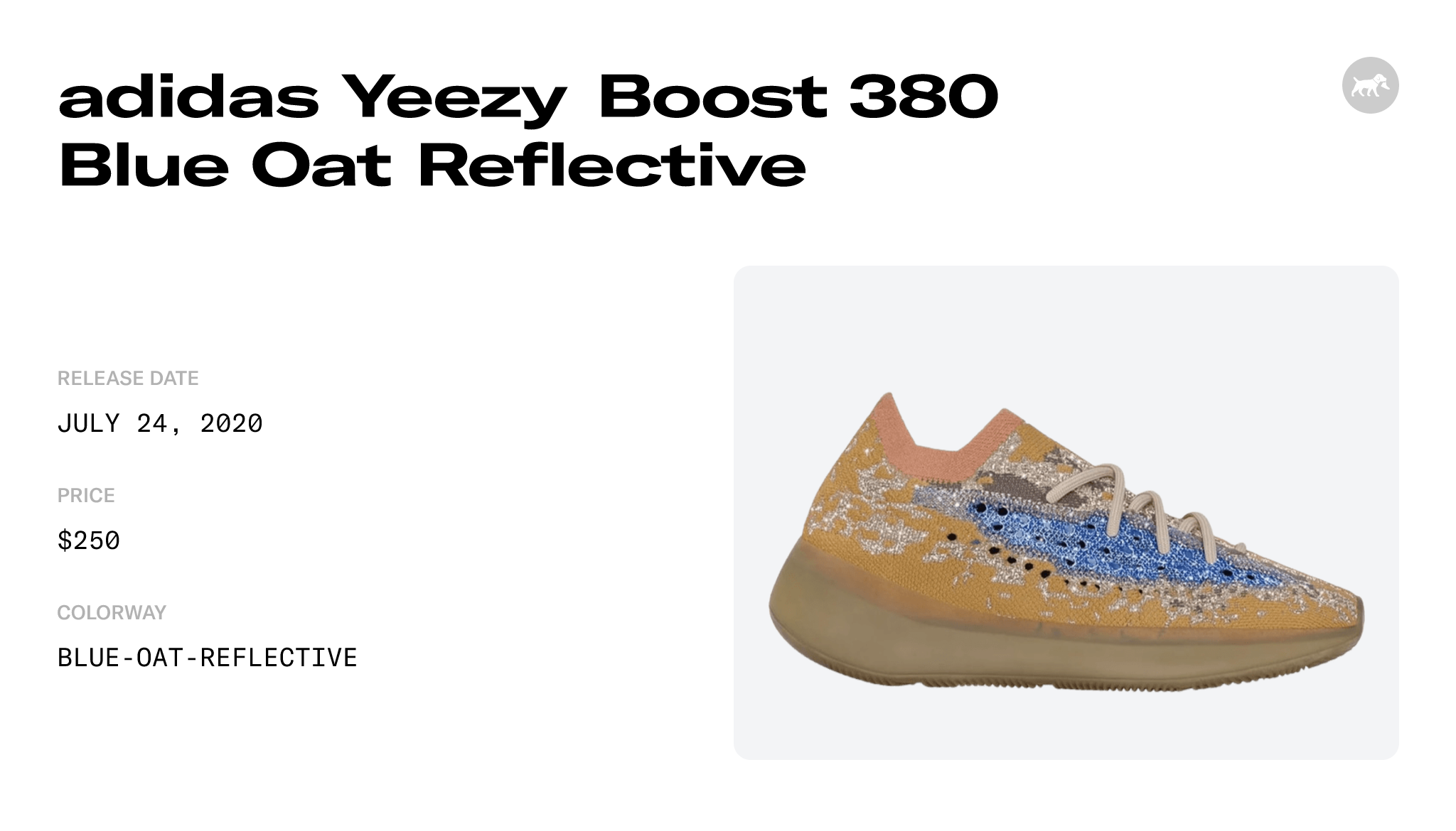 adidas Yeezy Boost 380 Blue Oat Reflective - FX9847 Raffles and Release Date