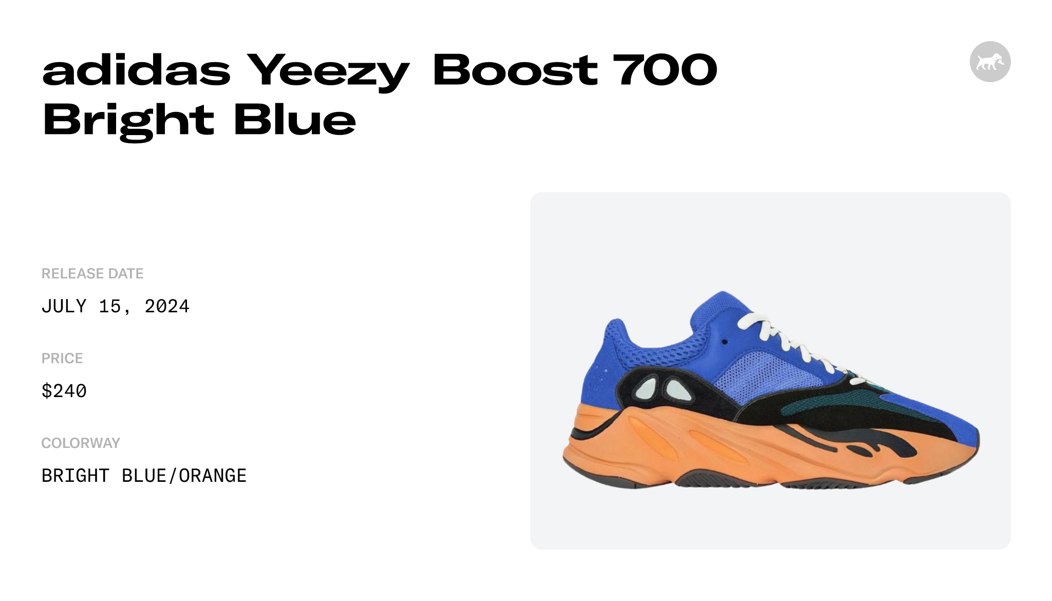 adidas Yeezy Boost 700 Bright Blue - GZ0541 Raffles and Release Date