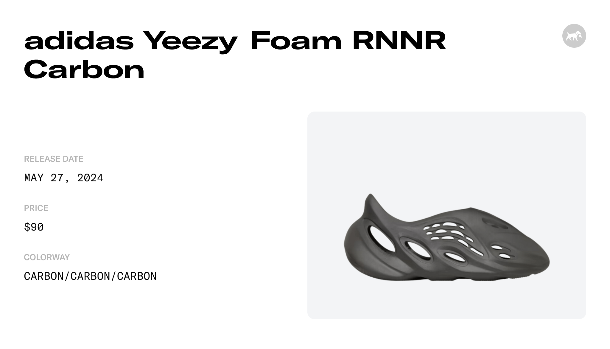 adidas Yeezy Foam RNNR Carbon - IG5349 Raffles and Release Date