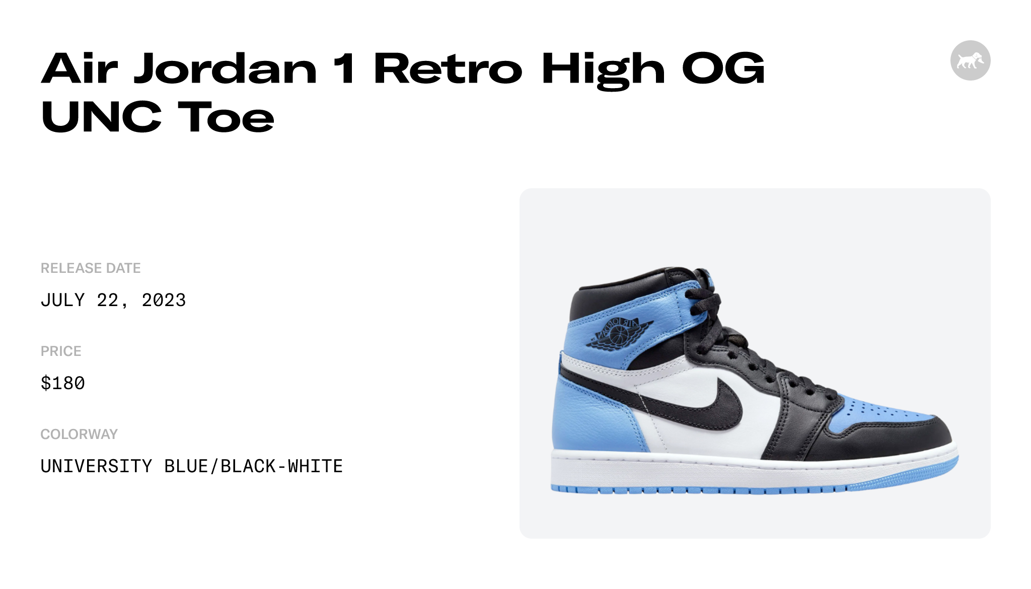 Air Jordan 1 Retro High OG UNC Toe Release Date