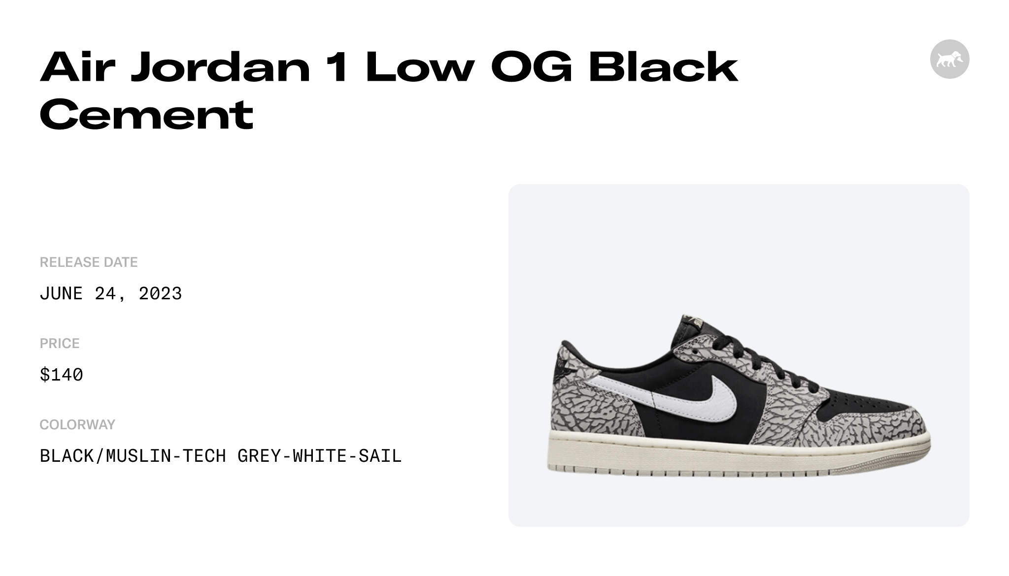 Air Jordan 1 Low OG Black Cement - CZ0790-001 Raffles and Release Date