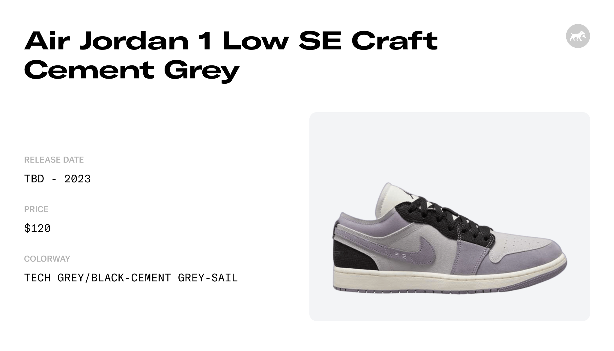 Air Jordan 1 Low Craft Cement Grey DZ4135-002 Release