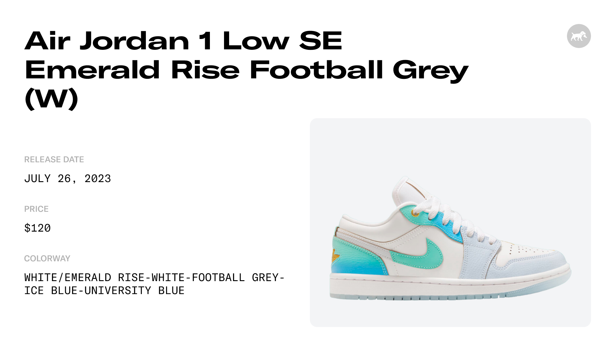Air Jordan 1 Low SE Emerald Rise Football Grey (W) - FN8899-131 