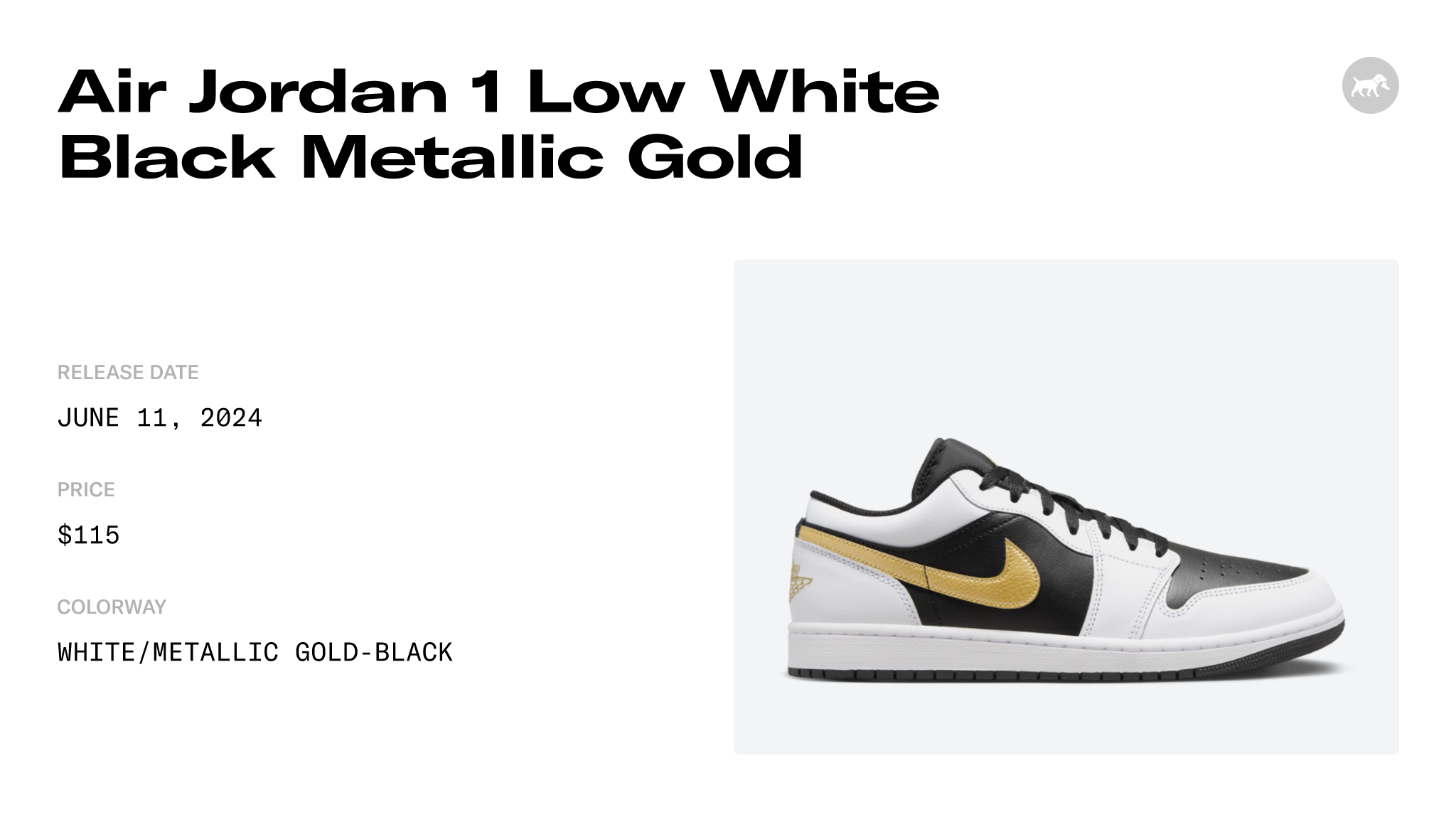 Air Jordan 1 Low White Black Metallic Gold - 553558-172