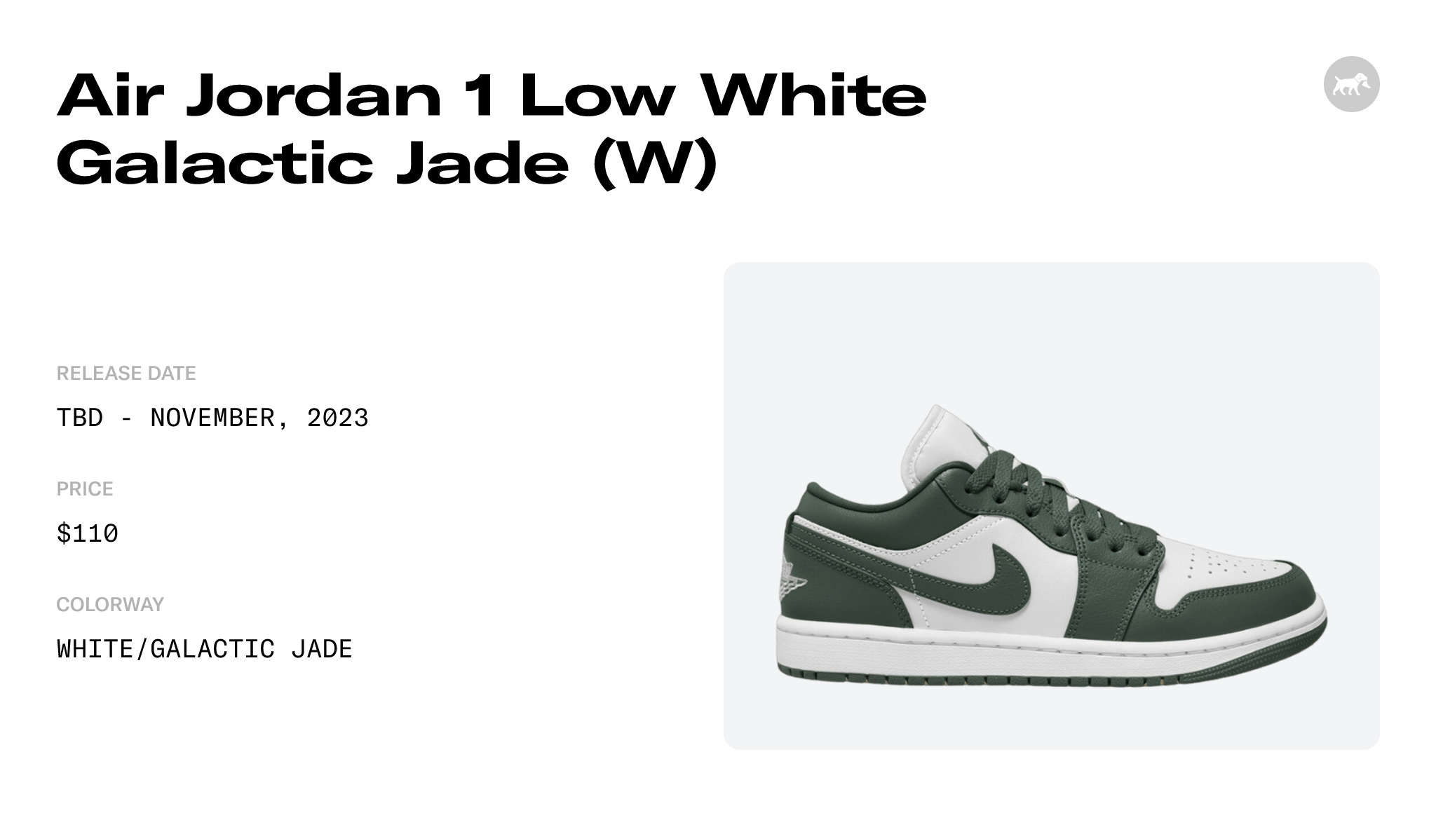 Jordan W Air Jordan 1 Low 'Galactic Jade' White