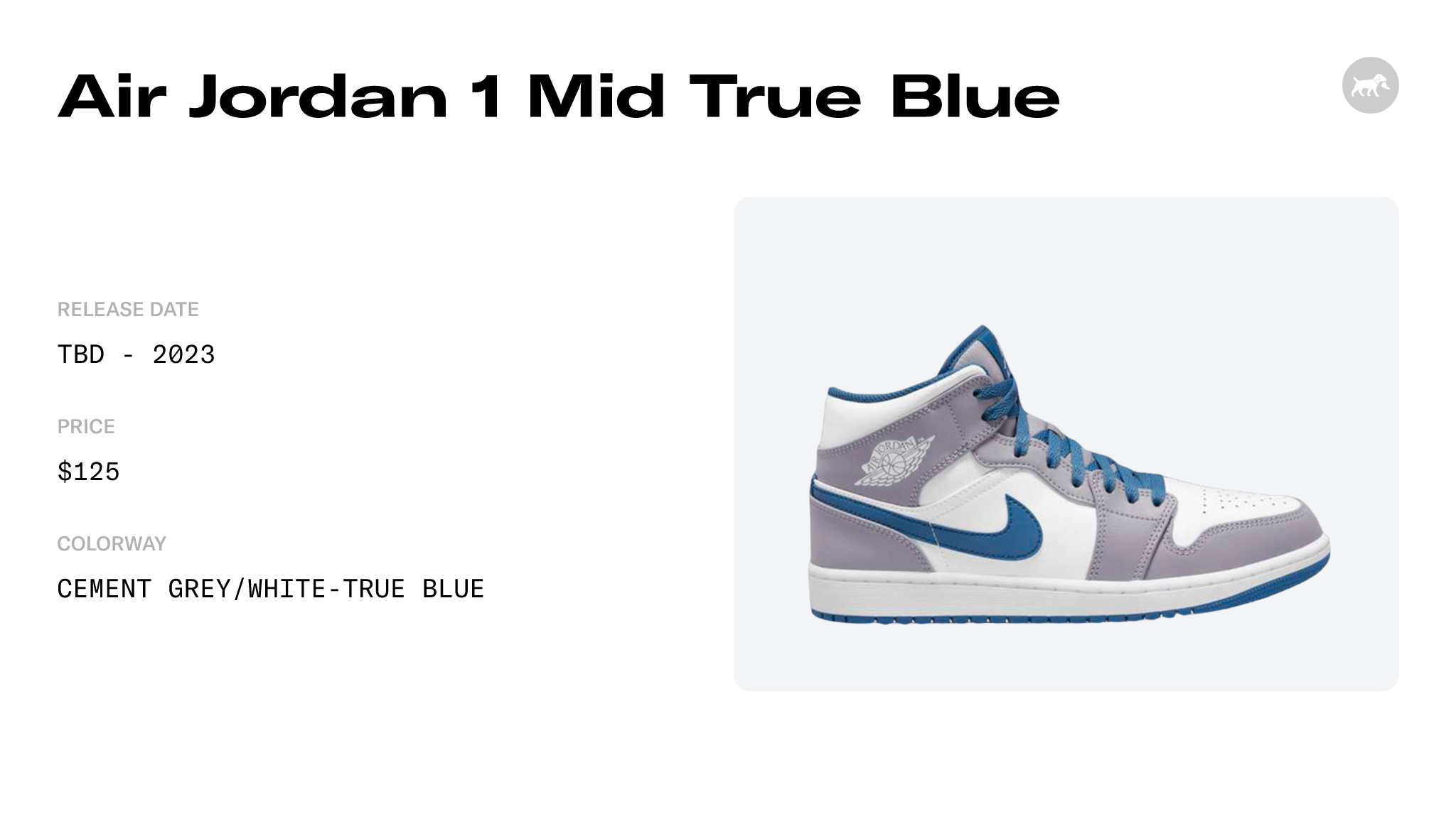 Jordan Air Jordan 1 Mid True Blue DQ8426-014