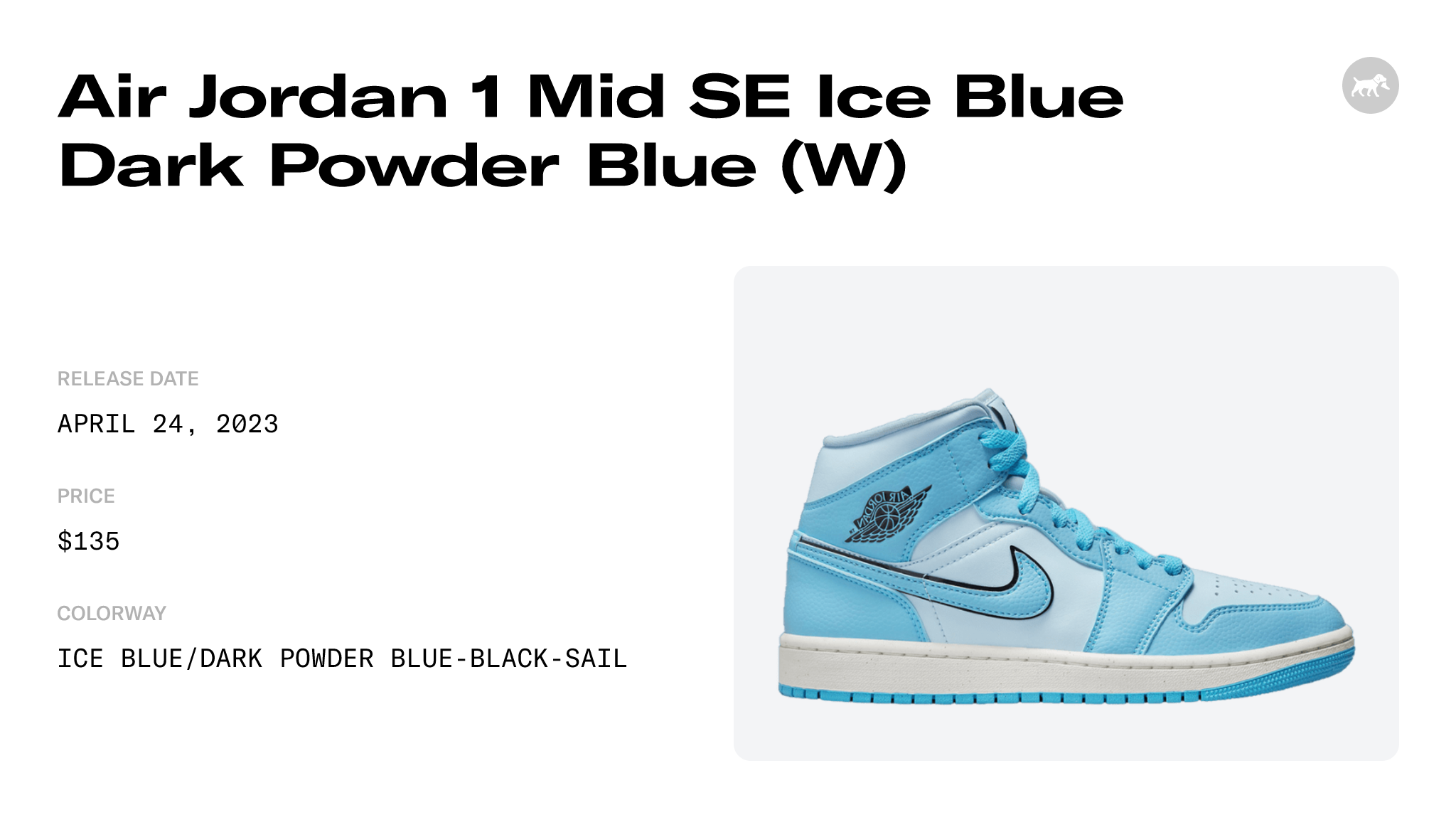 Jordan Air Jordan 1 Mid SE Ice Blue / Black / Sail / Dark Powder