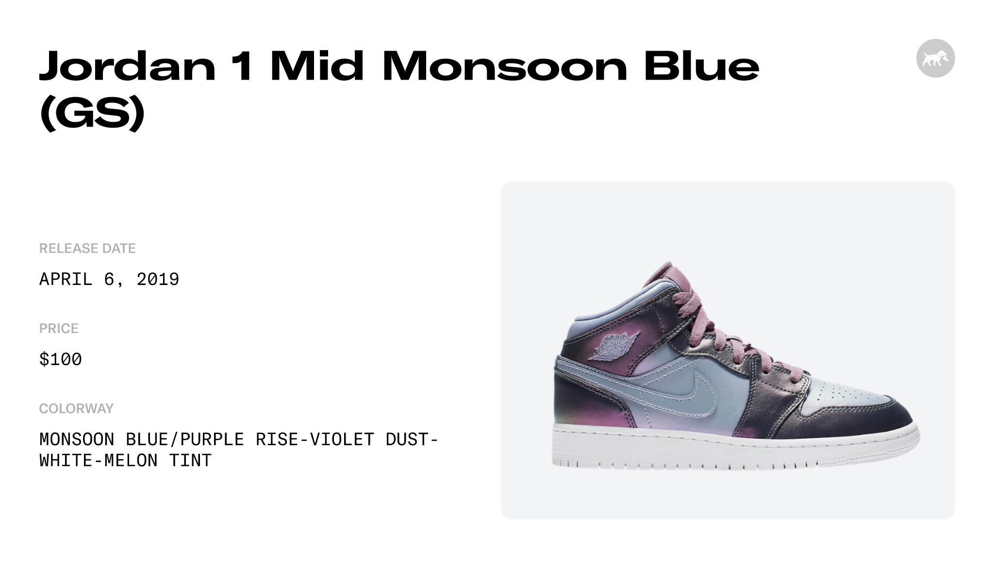 Jordan 1 Mid Monsoon Blue GS AV5174 400 Raffles and Release Date