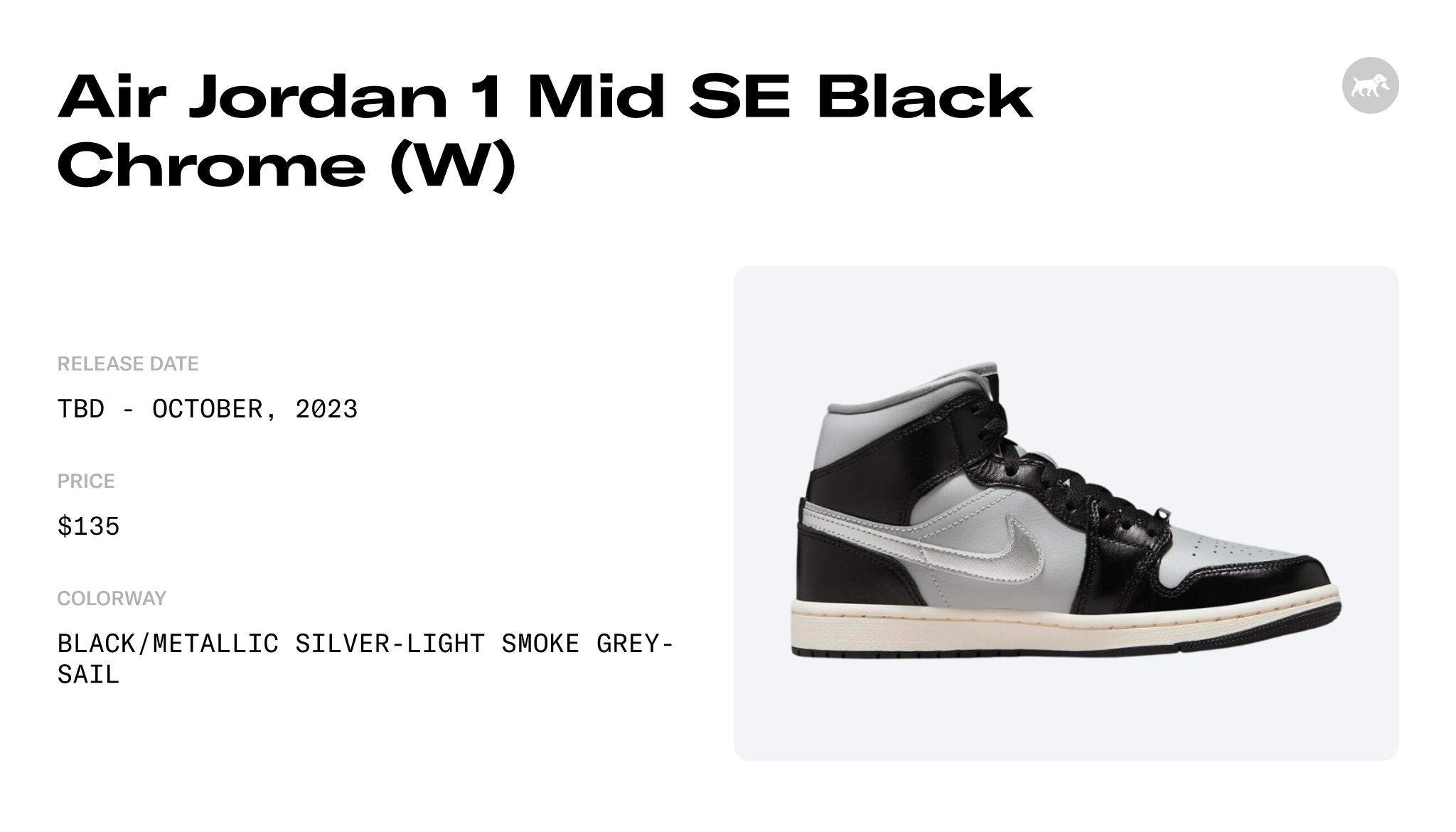 Air Jordan 1 Mid SE Black Chrome (W) - FB9892-002 Raffles and
