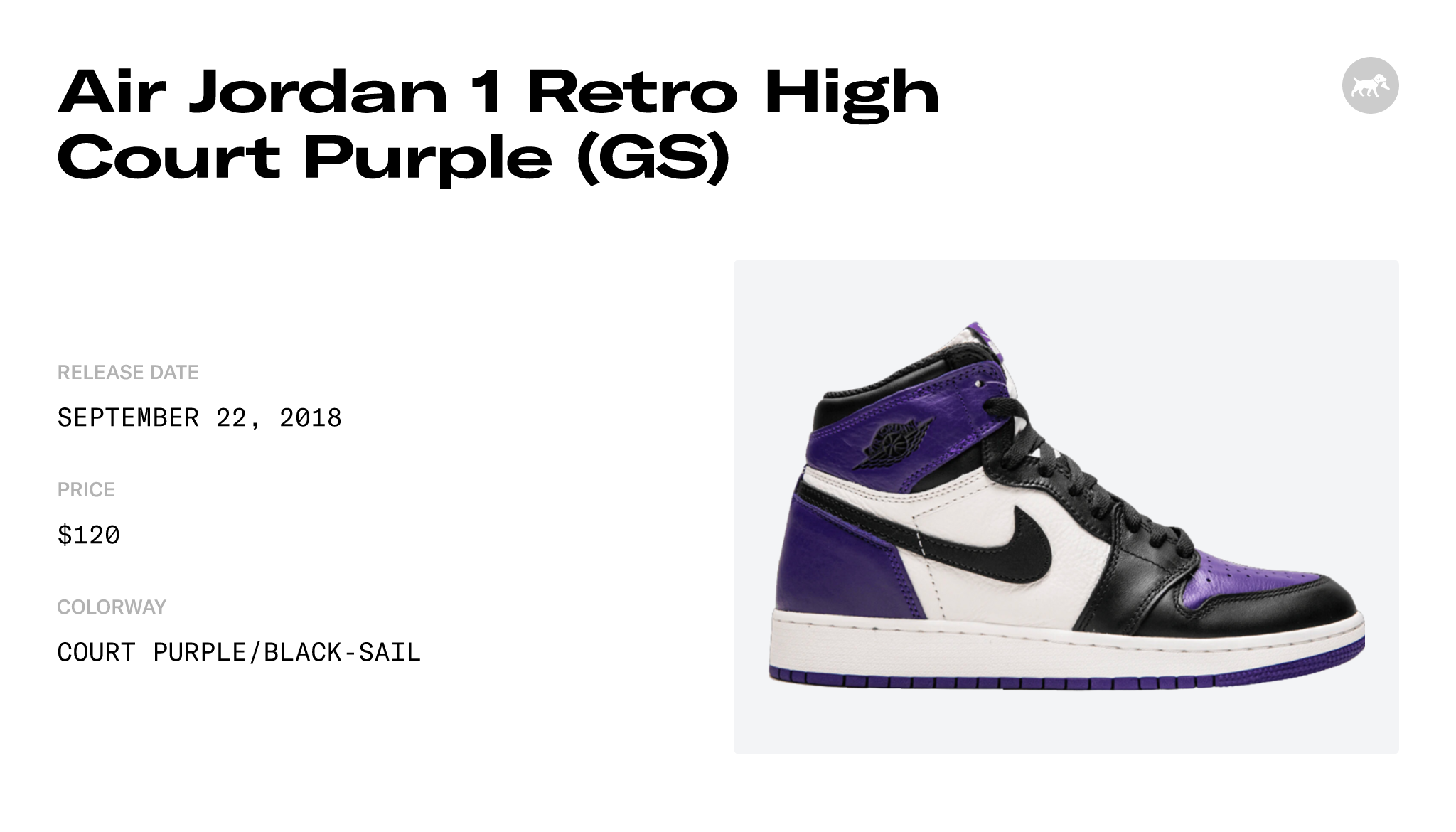 Air Jordan 1 Retro High Court Purple Gs 575441 501 7366